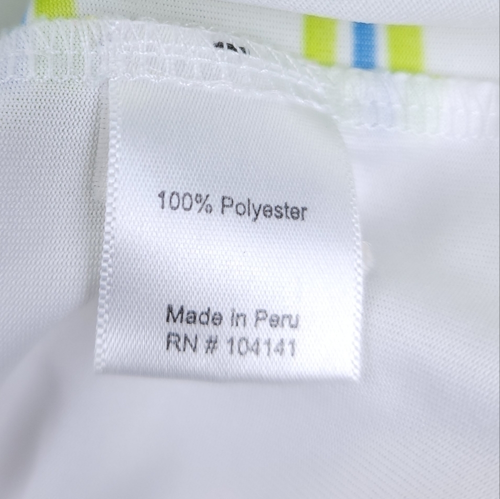 Men's Walter Hagan White Green Stripe Golf Polo Sz L - Picture 5 of 10